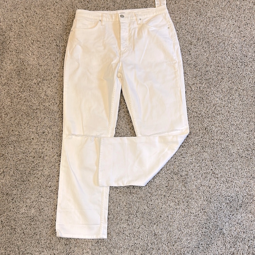 Hudson Loose Fit White Ankle Thalia Jeans NEW 30
